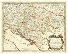 Hungary, Balkans, Croatia & Slovenia, Bosnia & Herzegovina and Serbia & Montenegro Map By Giacomo Giovanni Rossi