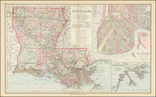 Louisiana and New Orleans Map By O.W. Gray