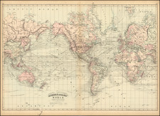 Asher & Adams' World on Mercator's Projection