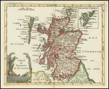 Carte du Royaume d'Ecosse By Joseph De La Porte