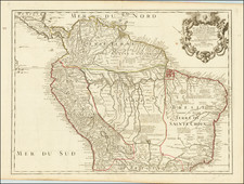 Colombia, Brazil, Guianas & Suriname, Paraguay & Bolivia, Peru & Ecuador and Venezuela Map By Guillaume De L'Isle