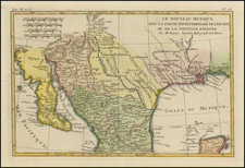 Texas, Southwest, Mexico and Baja California Map By Rigobert Bonne