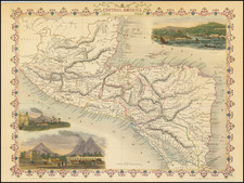 Central America Map By John Tallis