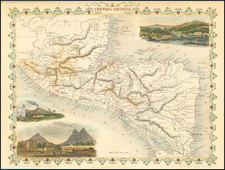 Central America Map By John Tallis