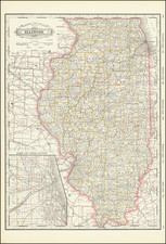 Railroad and County Map of Illinois
