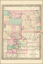 Plains, North Dakota, South Dakota, Colorado, Rocky Mountains, Colorado, Montana and Wyoming Map By Samuel Augustus Mitchell