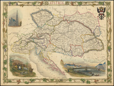 Austria Map By John Tallis