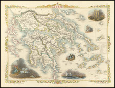 Greece Map By John Tallis