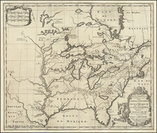 Carte d'un tres grand Pais Nouvellement decouvert dans L'Amerique Septerntrionale entre le Nouveau Mexique et la Mer Glaciale avec le Cours du Grand Fleuve Meshasipi dediee a Gulliaume IIIe . . . par le R.P. Hennepin . . . 1704
