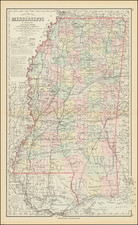 Gray's New Map of Mississippi By O.W. Gray