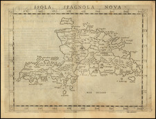 Hispaniola Map By Girolamo Ruscelli