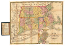 Connecticut, Massachusetts, Rhode Island and Boston Map By Samuel Augustus Mitchell
