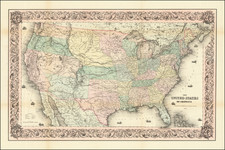 United States Map By Joseph Hutchins Colton