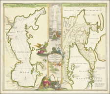 Russia, Central Asia & Caucasus and Russia in Asia Map By Johann Baptist Homann