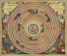 (Ptolemaic Universe) Planisphaerium Ptolemaicum, Sive Machina Orbium Mundi Ex Hypothesi Ptolemaica In Planno Disposita By Andreas Cellarius
