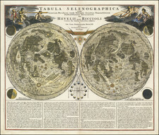 Tabula Selenographica in qua Lunarium Macularum exacta Descriptio secundum Nomenclaturam . . .  Hevelii quam Riccioli By Johann Baptist Homann