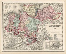 Europe, Baltic Countries and Germany Map By Joseph Hutchins Colton