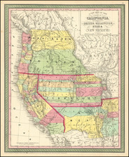 Southwest, Arizona, Colorado, Utah, Nevada, New Mexico, Rocky Mountains, Colorado, Utah, Pacific Northwest, Oregon, Washington and California Map By Thomas, Cowperthwait & Co.