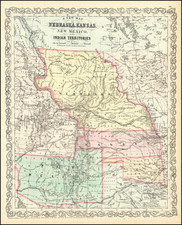 A New Map of Nebraska, Kansas, New Mexico And Indian Territories By Charles Desilver