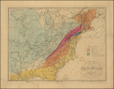 [Separately Published Example!]   Map of the United States of America.  Designed to illustrate the Geological Memoir of Wm. Maclure Esq.  By John Melish / Charles Alexandre Lesueur