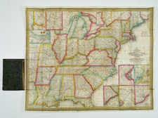 United States Map By Samuel Augustus Mitchell