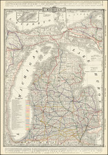 Michigan Map By George F. Cram