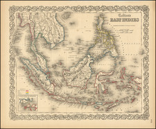 Philippines, Singapore and Indonesia Map By Joseph Hutchins Colton