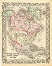 North America Map By Samuel Augustus Mitchell Jr.