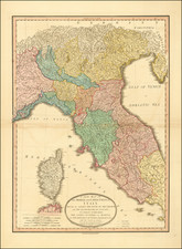 A New Map of the Middle and Upper Parts of Italy, wherein are included the State of the Church, and the Grand Duchy of Tuscany, Austrian Lombardy, the States of Parma and Modena, and the Republics of Venice, Genoa, Lucca, &ca. with the Island of Corsica