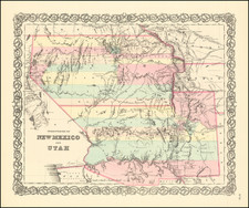 Arizona, Colorado, Utah, Nevada, New Mexico, Colorado and Utah Map By Joseph Hutchins Colton