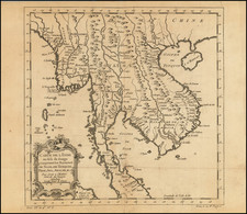 Thailand, Cambodia, Vietnam Map By Jacques Nicolas Bellin