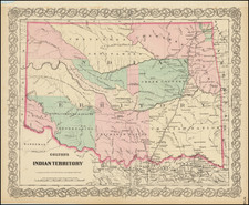 Oklahoma & Indian Territory Map By G.W.  & C.B. Colton