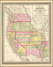 Southwest, Arizona, Colorado, Utah, Nevada, New Mexico, Rocky Mountains, Colorado, Utah, Pacific Northwest, Oregon, Washington and California Map By Thomas, Cowperthwait & Co.