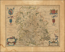 British Counties Map By Johannes Blaeu