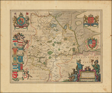 Huntingdonensis Comitatus; Huntington Shire By Johannes Blaeu