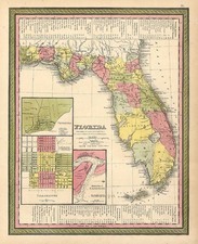 Southeast Map By Samuel Augustus Mitchell