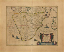 South Africa and African Islands, including Madagascar Map By Willem Janszoon Blaeu