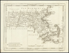 Massachusetts Map By Mathew Carey