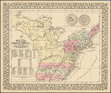 United States Map By Samuel Augustus Mitchell Jr.