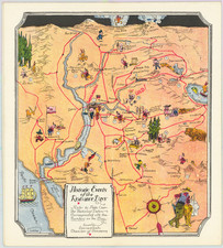 Pictorial Maps and California Map By S. Lenoir / Sacramento Chamber of Commerce