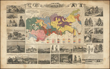 Central Asia & Caucasus and Russia in Asia Map By Friedrich Arnold Brockhaus