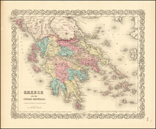 Greece Map By Joseph Hutchins Colton