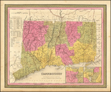 Connecticut Map By Samuel Augustus Mitchell