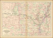 Arkansas and Oklahoma & Indian Territory Map By Asher  &  Adams