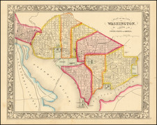 Washington, D.C. Map By Samuel Augustus Mitchell Jr.