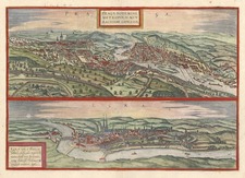 Europe and Czech Republic & Slovakia Map By Georg Braun  &  Frans Hogenberg