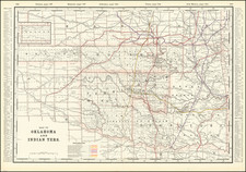 Map of the Oklahoma Country in the Indian Territory By George F. Cram