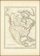 Texas and North America Map By Thomas Gamaliel Bradford