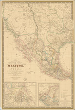 Texas, Kansas, Nebraska, Oklahoma & Indian Territory, Southwest, Arizona, Colorado, Utah, Nevada, New Mexico, Rocky Mountains, Colorado, Utah, Wyoming, Mexico and California Map By Adrien-Hubert Brué