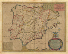 A New Map of Present Spain & Portugal Shewing their Principal Divisions Chief Cities, Townes, Ports, Rivers, Mountains &c. By Edward Wells